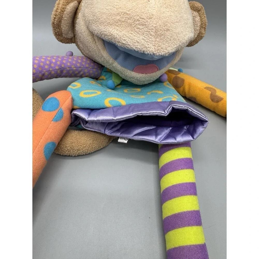 Manhattan Toy Monkey Jester Plush Hand Puppet Magnetic Hands & Feet Polka Dots